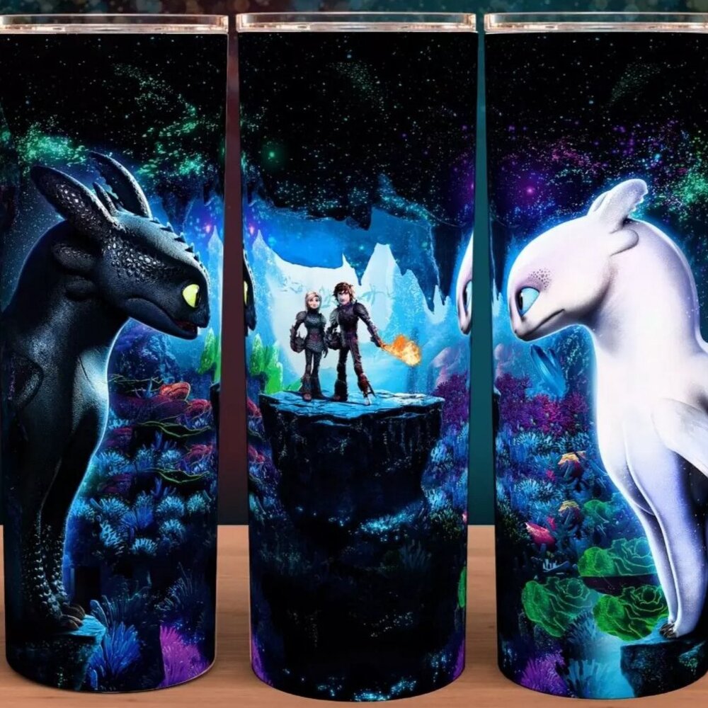 How to Train Your Dragon - Night Fury and Light Fury Movie Cup Mug Tumbler
